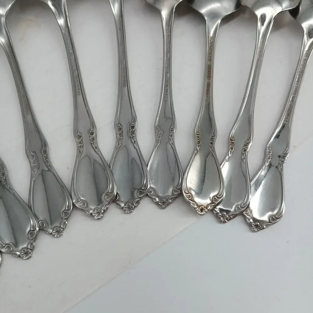 12X Spoons CHATEAU by ONEIDACRAFT DELUXE Stainless 4 Teaspoons 8 Table
